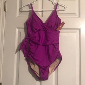 Merona Purple One Piece Swim Suit